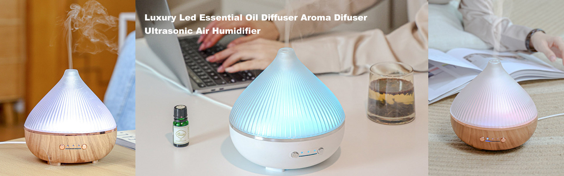 Luxury Led Essential Oil Diffuser Aroma Difuser Ultrasonic Humidifier